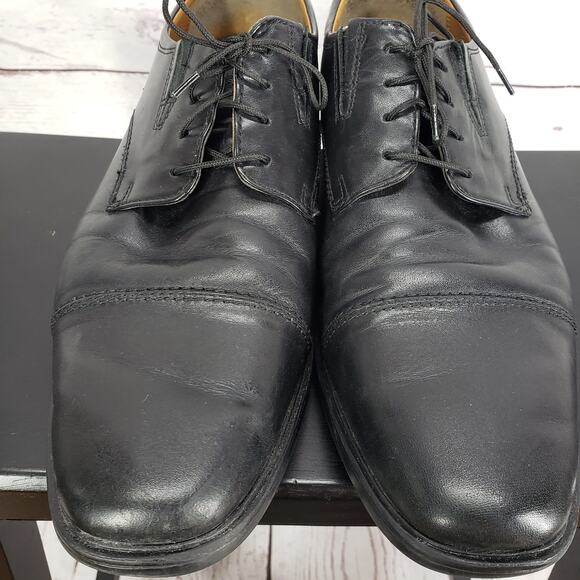 Clarks Collection Men's Black Leather Soft Cushion Oxford Shoes Size 11 - Picture 3 of 12